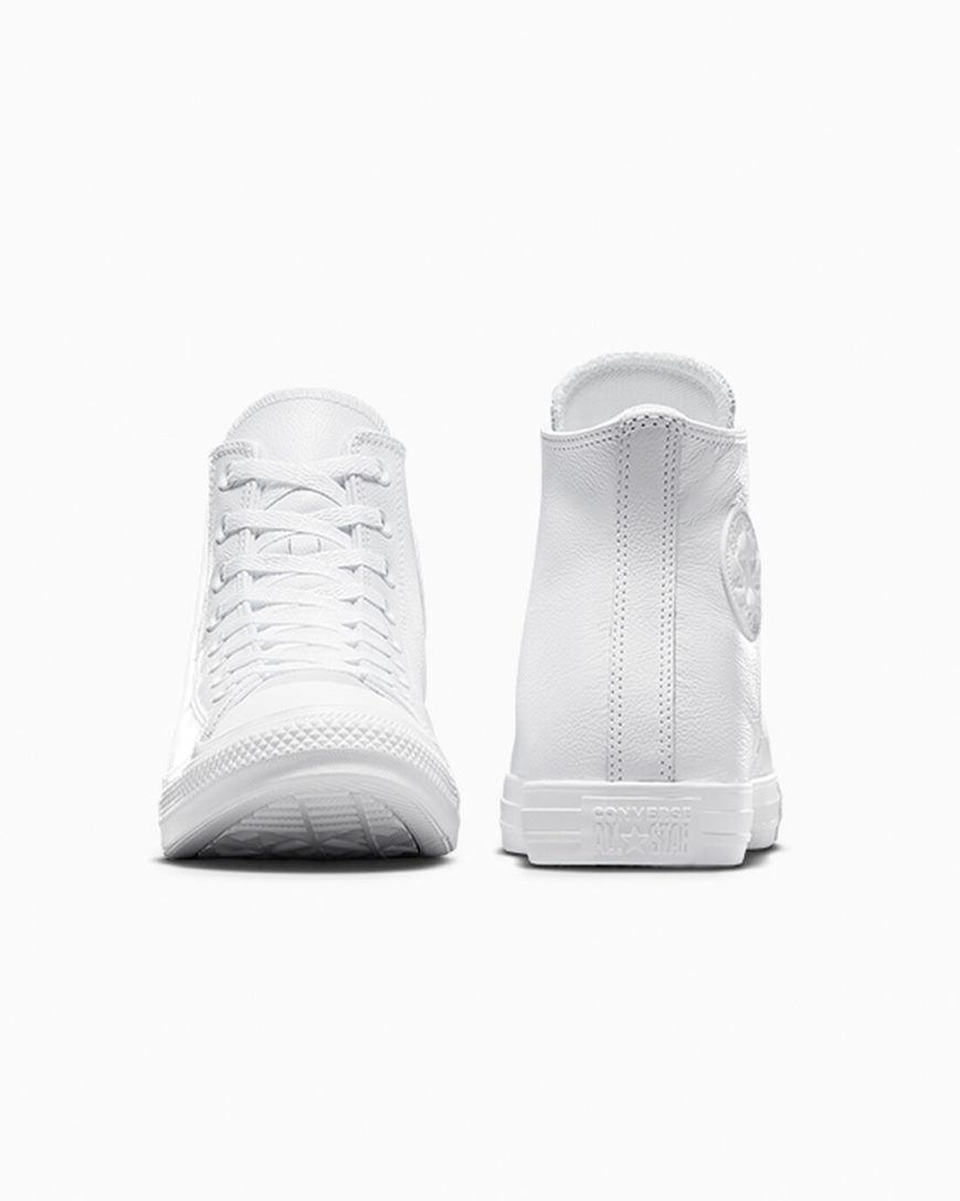 Zapatillas Altas Converse Chuck Taylor All Star Cuero Hombre Blancas | PE P582EL